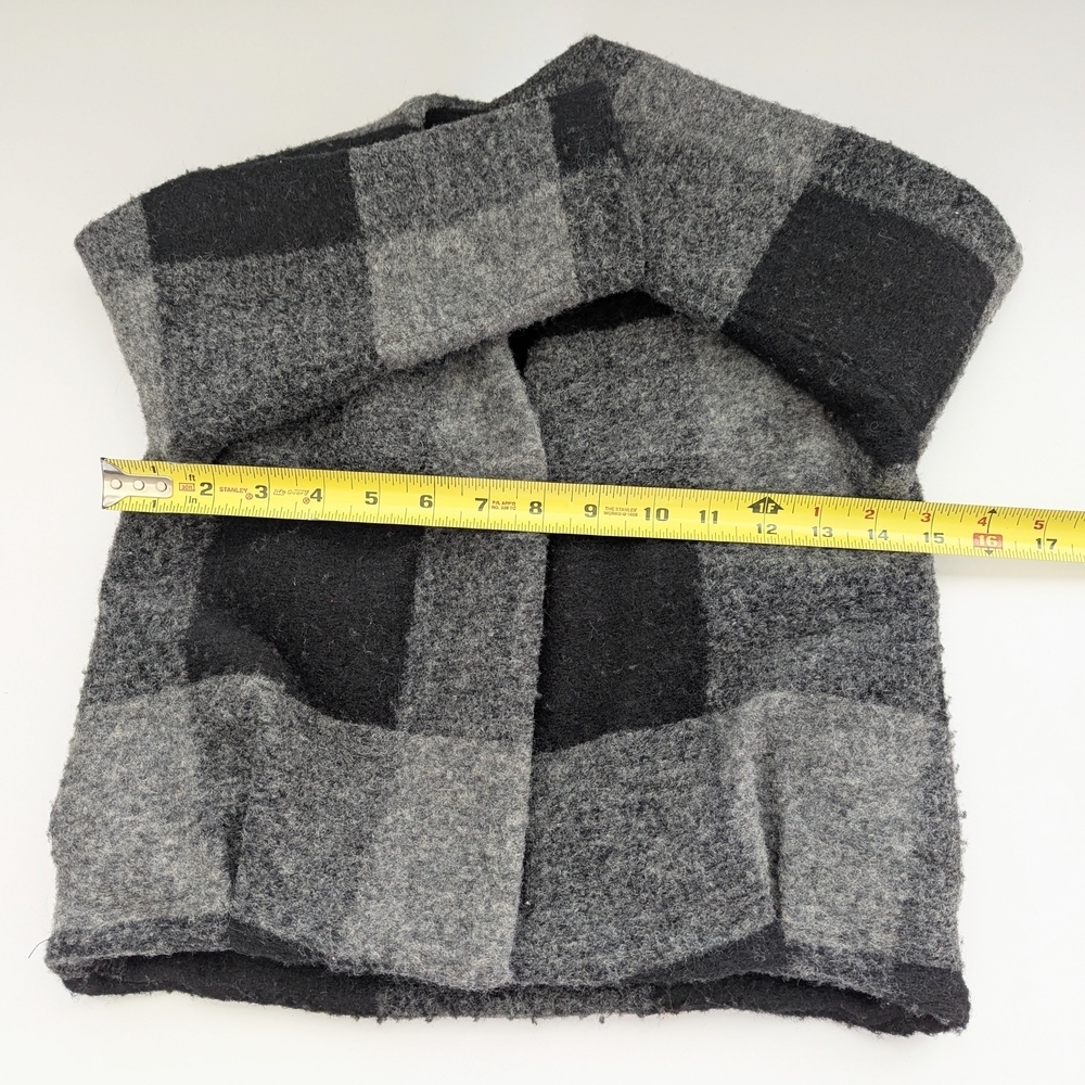 Zara Kids (Size 6) Black & Gray Checkered Wool Blend Jacket w/Faux-Fur Lining - Picture 10 of 16